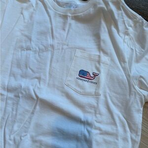Vineyard Vines Classic White Tee with Blue Logo